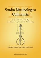 Okładka książki Studia Musicologica Calisiensia T.3 Instrumentarium w refleksji teoretyczno-muzykologicznej i