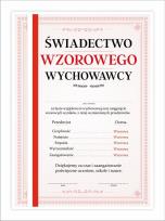 Opakowanie Świadectwo A4 wzorowego wychowawcy - pasek 10szt