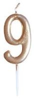 Opakowanie Świeczka urodzinowa metaliczna 9 złota