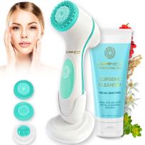 Opakowanie Szczoteczka do twarzy model 868 turkusowa + żel all skin types 100 ml Lumineo