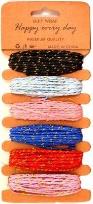 Opakowanie Sznurki papierowe z nitką złotą 6 kolorów
