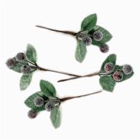 Opakowanie Szronione gałązki z jagodami bordo 4szt