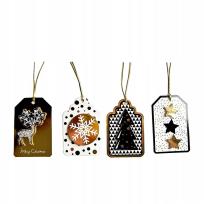 Opakowanie Tagi prezentowe z dekoracją 3D święta 8szt