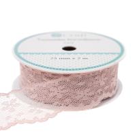 Opakowanie Tasiemka koronkowa pudrowo-rózowa 2,5cmx2m