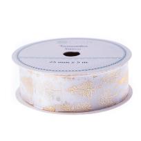 Opakowanie Tasiemka White Christmas 25mmx5m Choinki