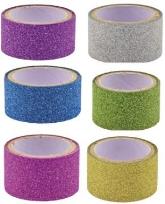 Opakowanie Taśma z brokatem 18mm 6szt MIX
