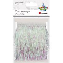 Opakowanie Taśma z frędzlami plastikowymi 40mm 1m biała