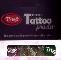 Opakowanie Tatuaże Zestaw brokatów 3 kolory złoty różowy i zielony