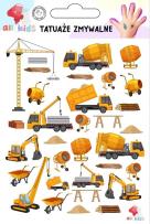 Opakowanie Tatuaże zmywalne dla dzieci Maszyny budowlane