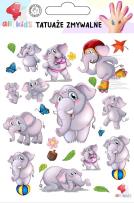 Opakowanie Tatuaże zmywalne dla dzieci Wesołe słoniki