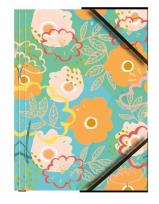 Opakowanie Teczka A4 kartonowa z gumką narożną kwiaty (6szt)