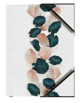 Opakowanie Teczka A4 kartonowa z gumką narożną liście (6szt)