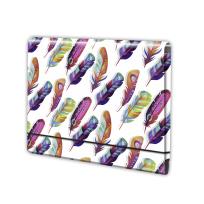 Opakowanie Teczka A4 na gumkę łamana Penmate piórka 0102