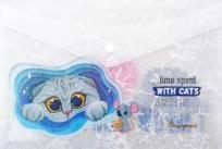 Opakowanie Teczka A4+ plastikowa z klipsem Kotek P0138