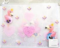 Opakowanie Teczka A4+ z plastikowym suwakiem Flamingi P0122