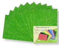 Opakowanie Tektura A4 gładka brokat zielona 10szt