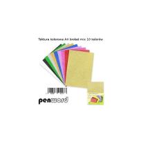 Opakowanie Tektura brokat gładka  A4 mix 10kolorów