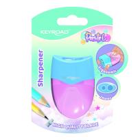 Opakowanie Temperówka plastikowa KEYROAD pastel podwójna z pojemnikiem