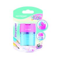 Opakowanie Temperówka plastikowa KEYROAD pastel podwójna z pojemnikiem