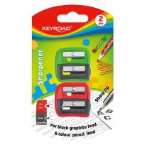 Opakowanie Temperówka plastikowa podwójna 2szt mix kolorów