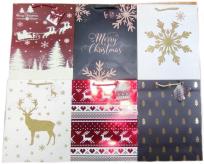 Opakowanie Torebka ozdobna LUX brokat Święta PL-6 średnia