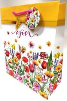 Opakowanie Torebka ozdobna matowa 26x32x12cm polne kwiaty