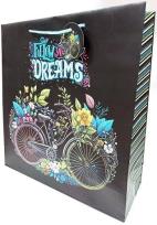 Opakowanie Torebka ozdobna matowa 35x37x12cm rower GB23158