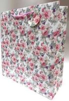 Opakowanie Torebka ozdobna matowa 35x37x12cm róże GB23160