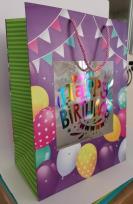 Opakowanie Torebka ozdobna z okienkiem pionowa XL Urodziny