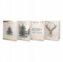 Opakowanie Torebka prezentowa 18x23cm choinka jeleń MIX