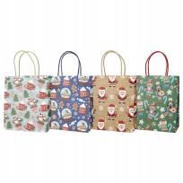 Opakowanie Torebka prezentowa 21x21,5cm bałwany Mikołaje mix