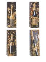 Opakowanie Torebka świąteczna na butelkę mix ROZETTE