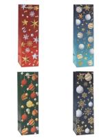 Opakowanie Torebka świąteczna na butelkę mix ROZETTE