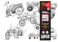 Opakowanie Transparentna mata Strigo Funny Mat Monster trucks 48x33.5 cm