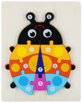 Opakowanie Układanka drewniana Biedronka 10 elementów