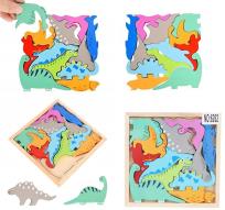Opakowanie Układanka drewniana dinozaury 12el