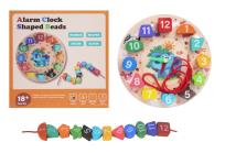 Opakowanie Układanka drewniana zegar z klockami do nawlekania na sznurek