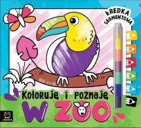 Okładka książki W zoo. Kredka segmentowa. Koloruję i poznaję