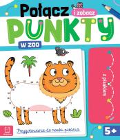 Okładka książki W zoo. Połącz punkty i zobacz! Przygotowanie do nauki pisania. Ścieralny pisak