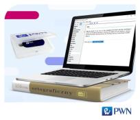 Okładka książki Wielki słownik ortograficzny PWN z zasadami pisowni i interpunkcji. Pendrive