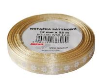 Opakowanie Wstążka satynowa z motywem świątecznym 12mmx22m
