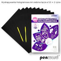 Opakowanie Wydrapywanka hologramowa A4 srebrna tęczowa