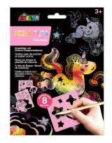 Opakowanie Wydrapywanki z szablonami - Jednorożec