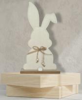 Opakowanie Zając filcowy z kokardką beżowy