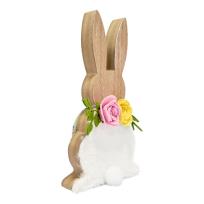 Opakowanie Zajączek drewniany z białym futrem