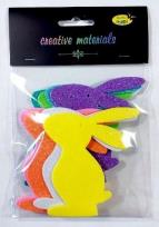 Opakowanie Zajaczki z pianki brokatowej 10cm 8szt mix