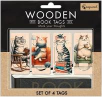 Opakowanie Zakładki drewniane do książki Koty