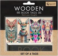 Opakowanie Zakładki drewniane do książki Zwierzęta mandale