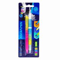 Opakowanie Zakreślacz 2w1 + długopis wymazywalny mix ASTRA