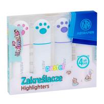Opakowanie Zakreślacze z łapkami Astrapen Animals pastelowe 4 kolory